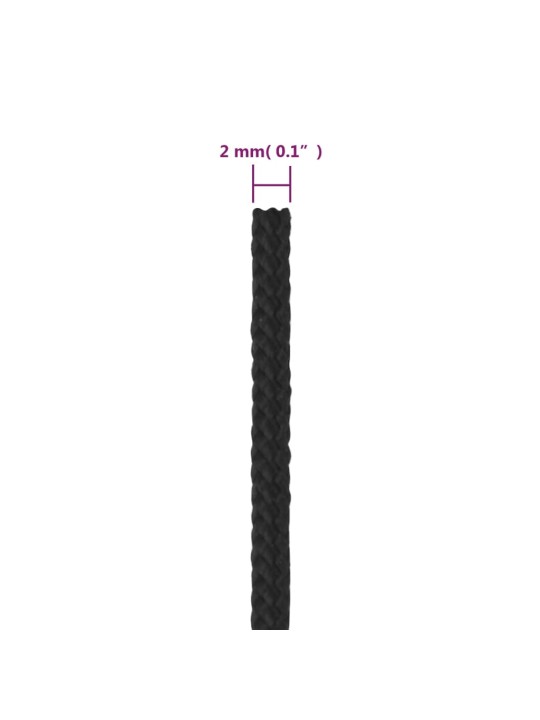 Lodní lano celočerné 2 mm 250 m polypropylen