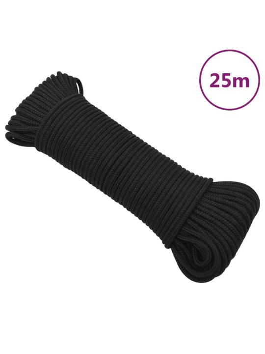 Lodní lano celočerné 3 mm 25 m polypropylen