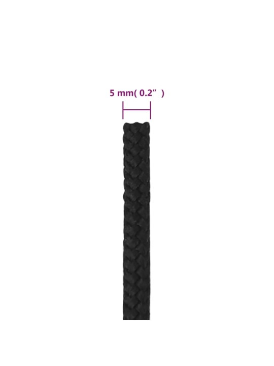 Lodní lano celočerné 5 mm 50 m polypropylen