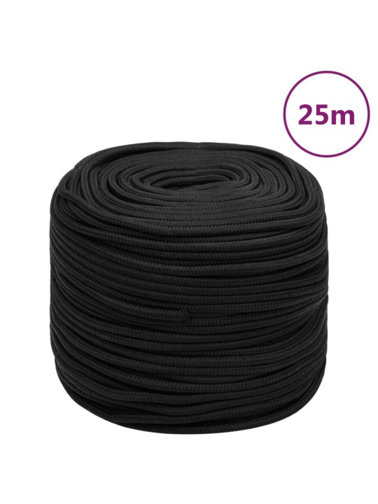 Lodní lano celočerné 6 mm 25 m polypropylen