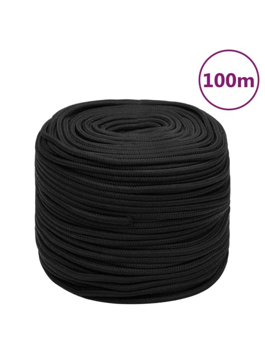 Lodní lano celočerné 8 mm 100 m polypropylen