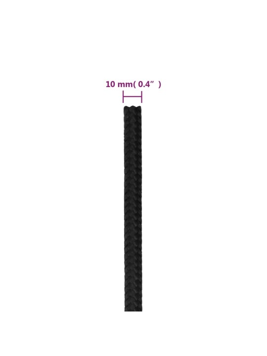 Lodní lano celočerné 10 mm 50 m polypropylen