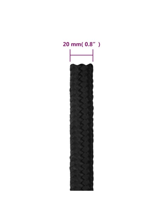 Lodní lano celočerné 20 mm 100 m polypropylen