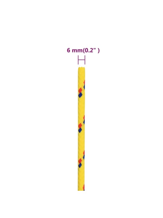 Lodní lano žluté 6 mm 25 m polypropylen