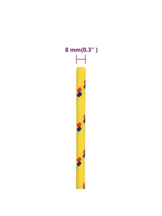 Lodní lano žluté 8 mm 500 m polypropylen