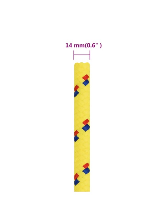 Lodní lano žluté 14 mm 50 m polypropylen