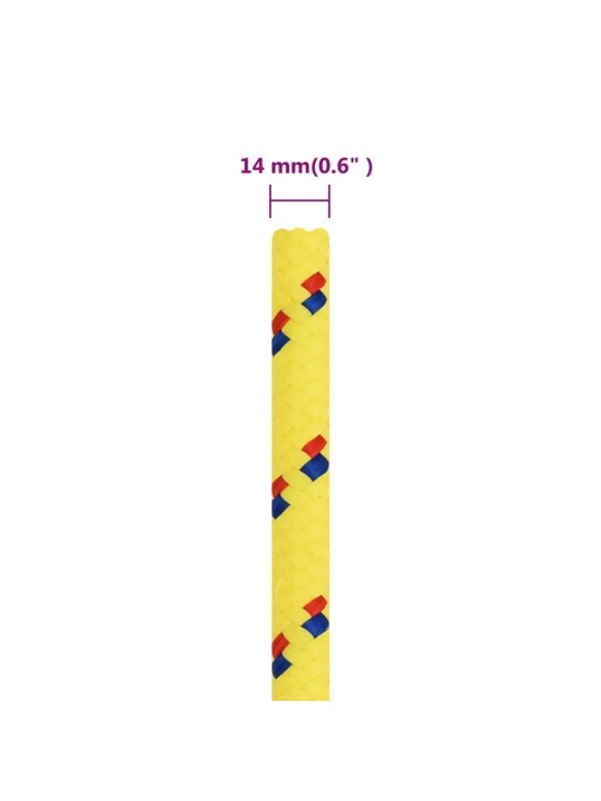 Lodní lano žluté 14 mm 100 m polypropylen