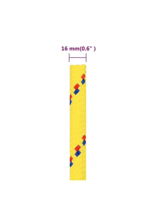 Lodní lano žluté 16 mm 100 m polypropylen