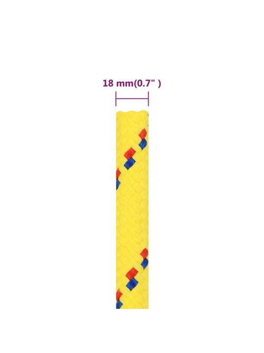 Lodní lano žluté 18 mm 50 m polypropylen