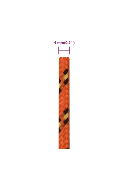 Lodní lano oranžové 4 mm 250 m polypropylen