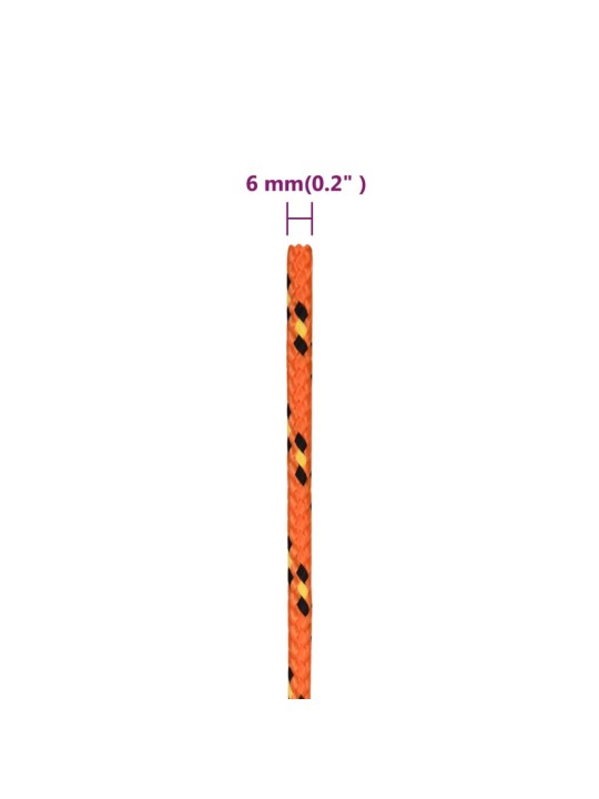 Lodní lano oranžové 6 mm 250 m polypropylen