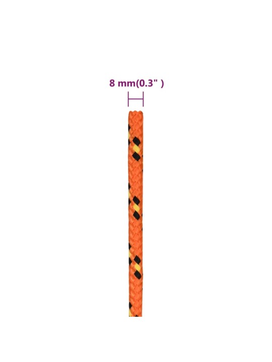Lodní lano oranžové 8 mm 50 m polypropylen