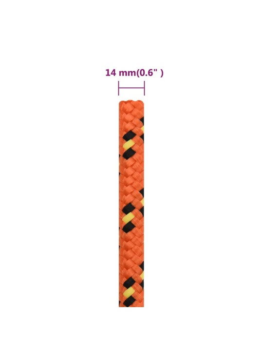 Lodní lano oranžové 14 mm 50 m polypropylen