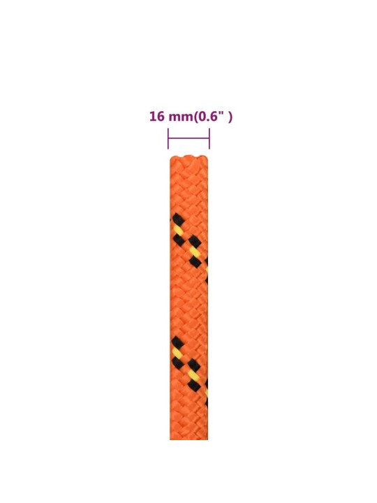 Lodní lano oranžové 16 mm 250 m polypropylen