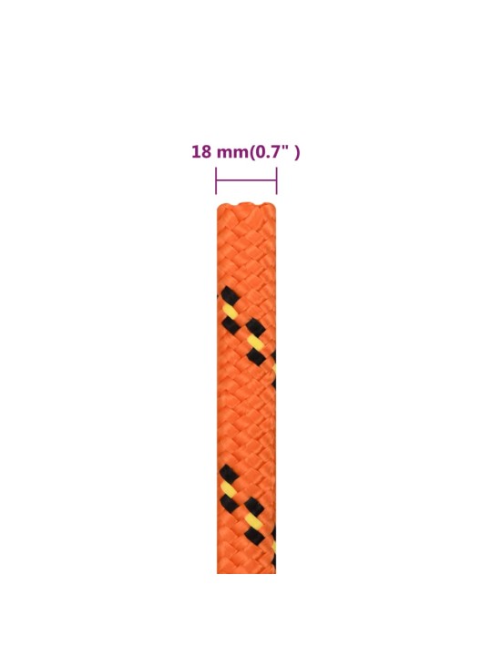 Lodní lano oranžové 18 mm 25 m polypropylen