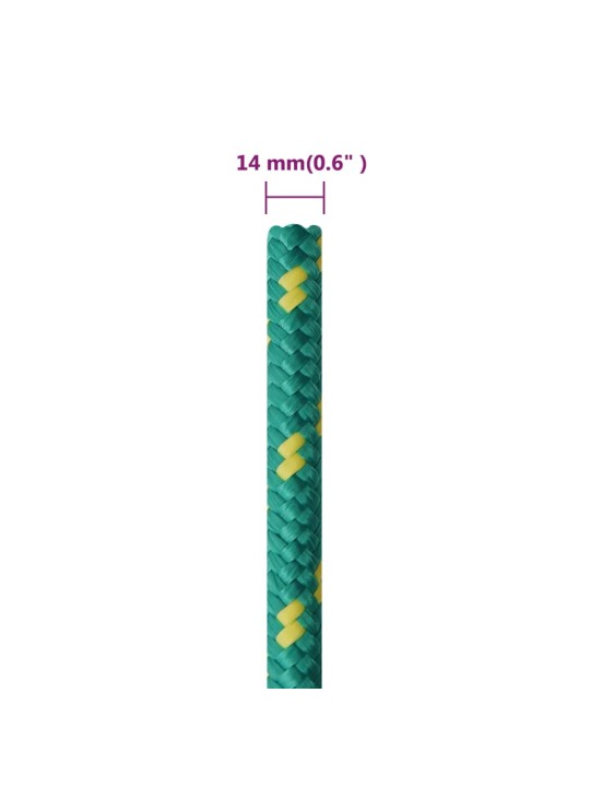 Lodní lano zelené 14 mm 100 m polypropylen