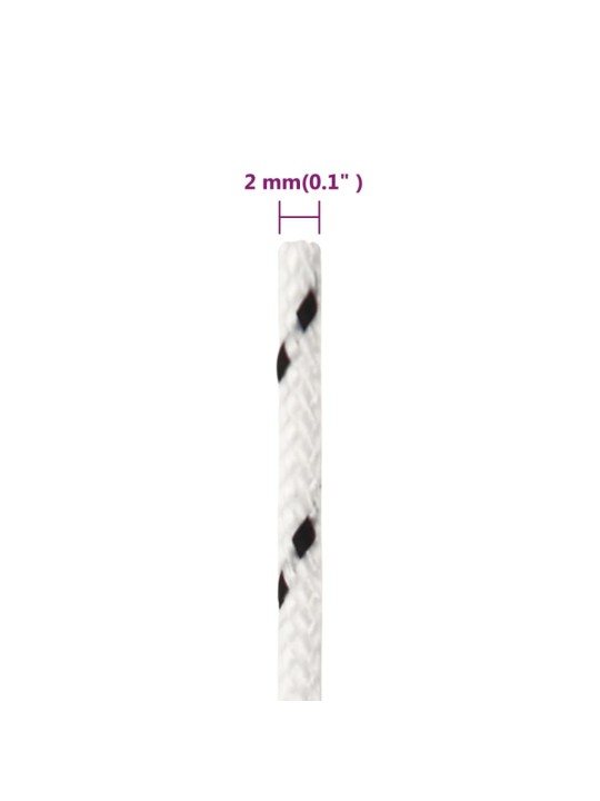 Splétané lodní lano bílé 2 mm x 25 m polyester