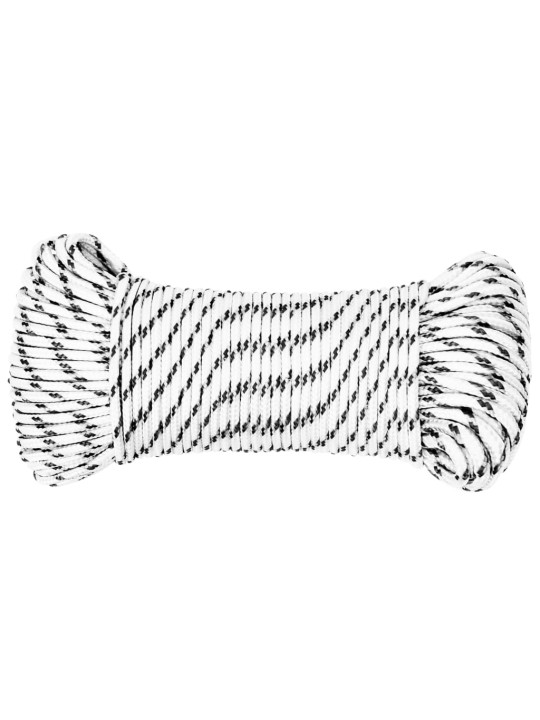 Splétané lodní lano bílé 3 mm x 50 m polyester