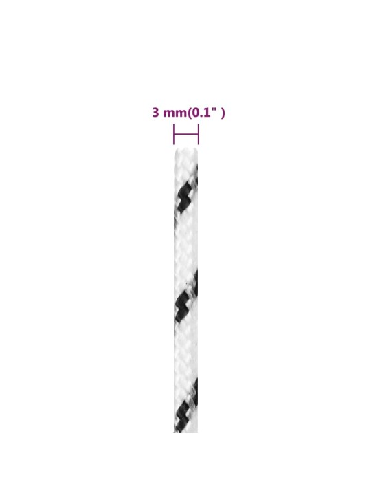 Splétané lodní lano bílé 3 mm x 50 m polyester