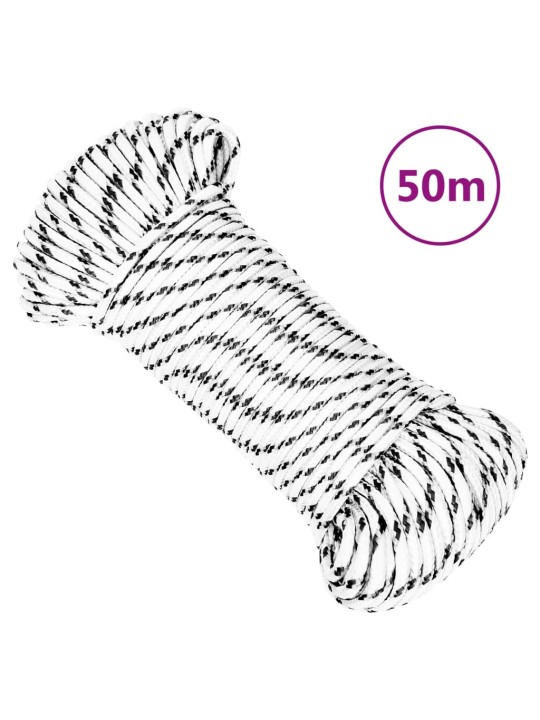 Splétané lodní lano bílé 3 mm x 50 m polyester