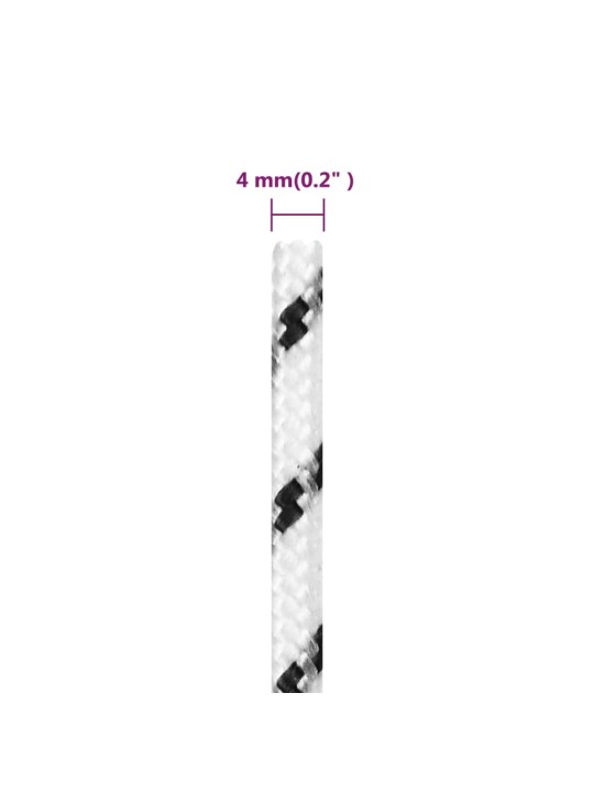 Splétané lodní lano bílé 4 mm x 500 m polyester
