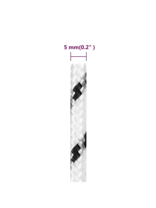 Splétané lodní lano bílé 5 mm x 50 m polyester