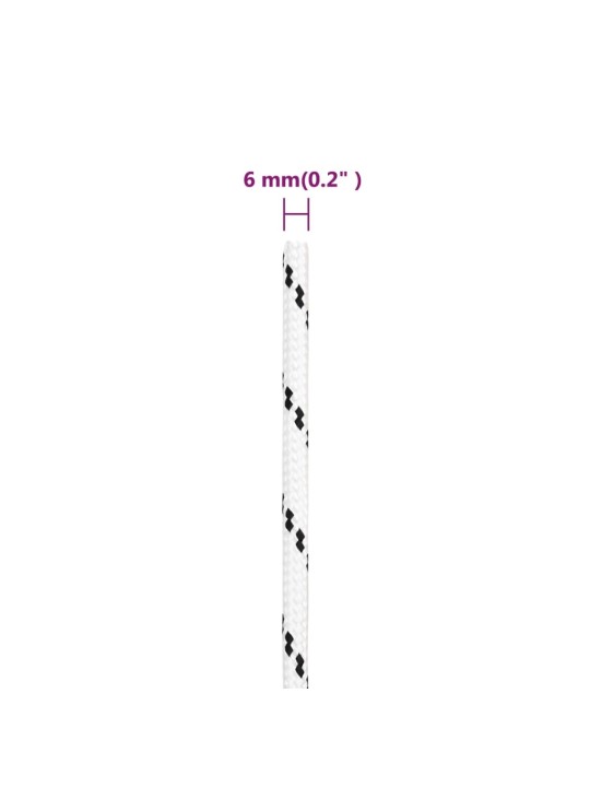 Splétané lodní lano bílé 6 mm x 25 m polyester