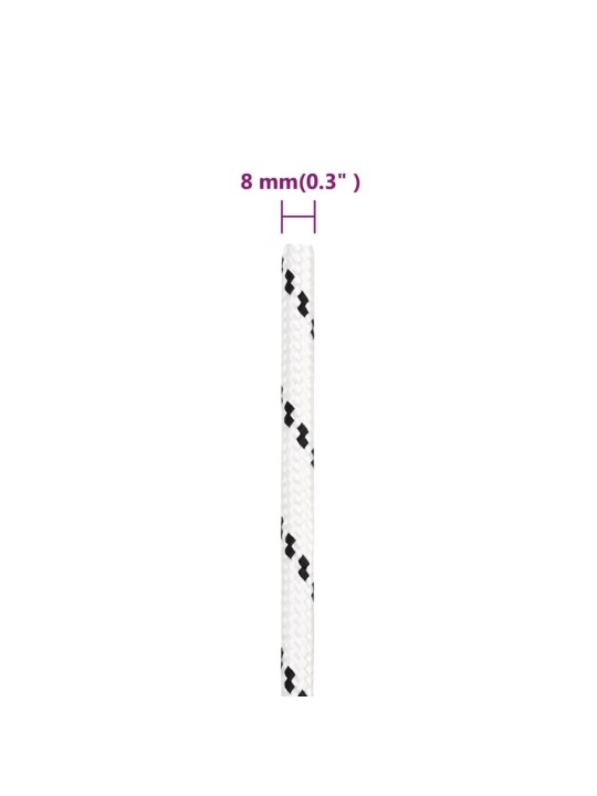 Splétané lodní lano bílé 8 mm x 25 m polyester