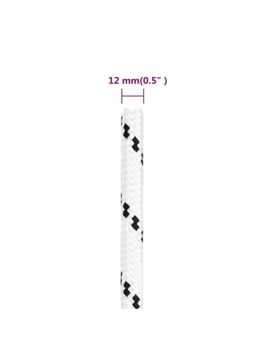 Splétané lodní lano bílé 12 mm x 25 m polyester