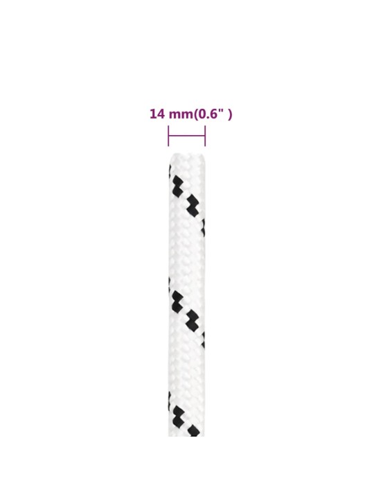 Splétané lodní lano bílé 14 mm x 25 m polyester