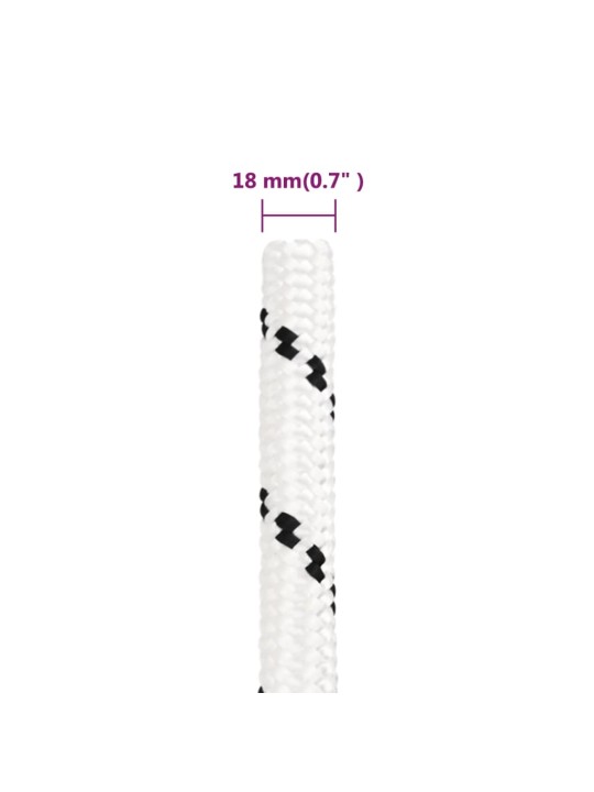 Splétané lodní lano bílé 18 mm x 25 m polyester