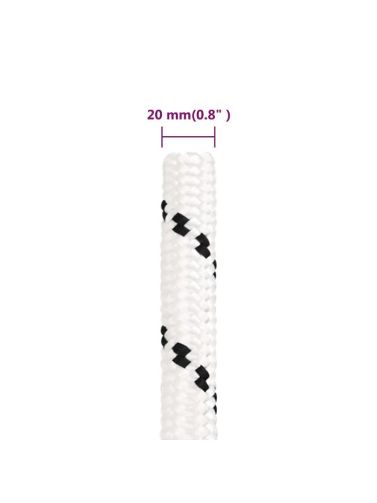 Splétané lodní lano bílé 20 mm x 50 m polyester