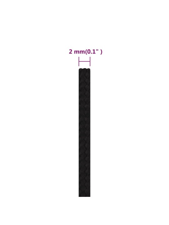 Pracovní lano černé 2 mm 50 m polyester