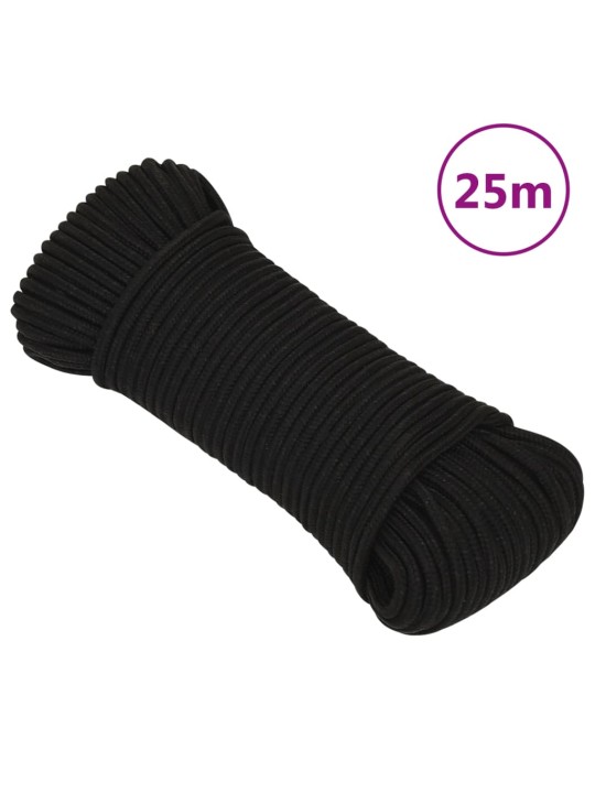 Pracovní lano černé 3 mm 25 m polyester