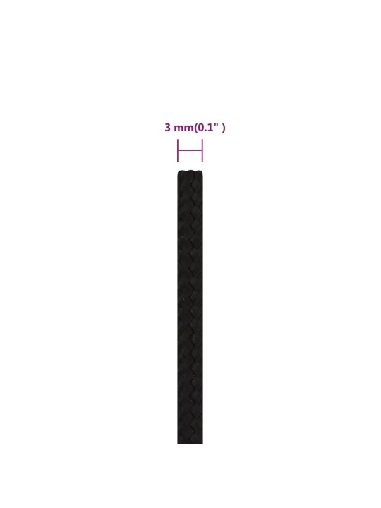 Pracovní lano černé 3 mm 50 m polyester