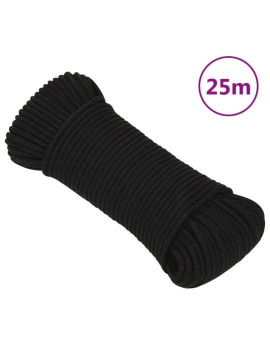 Pracovní lano černé 4 mm 25 m polyester