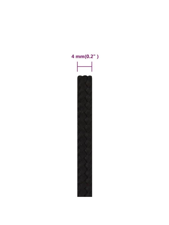 Pracovní lano černé 4 mm 250 m polypropylen