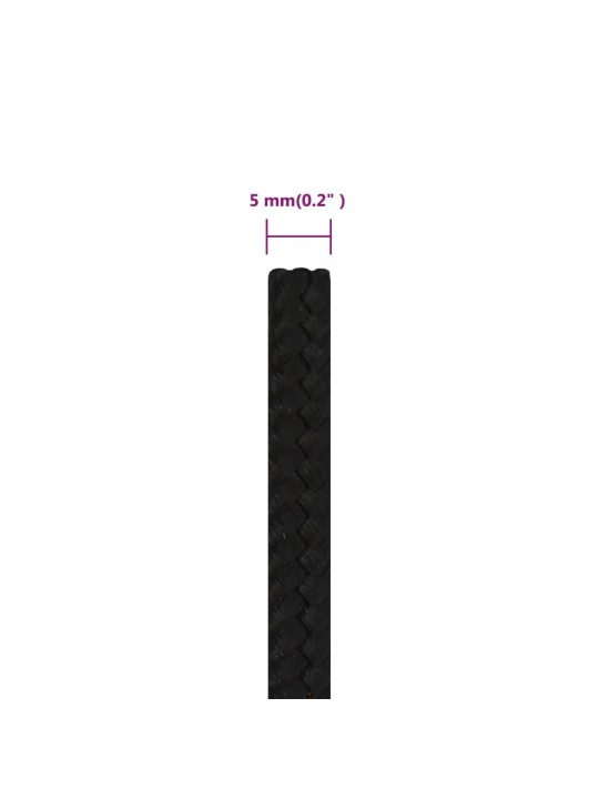 Pracovní lano černé 5 mm 25 m polyester