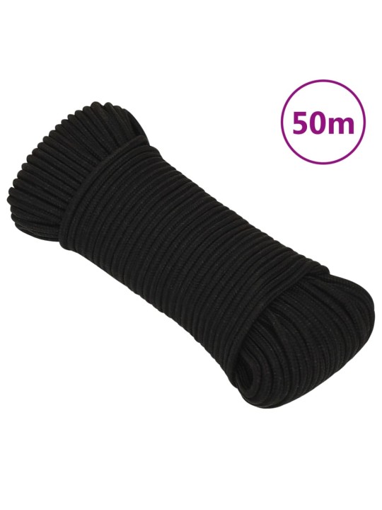 Pracovní lano černé 5 mm 50 m polyester