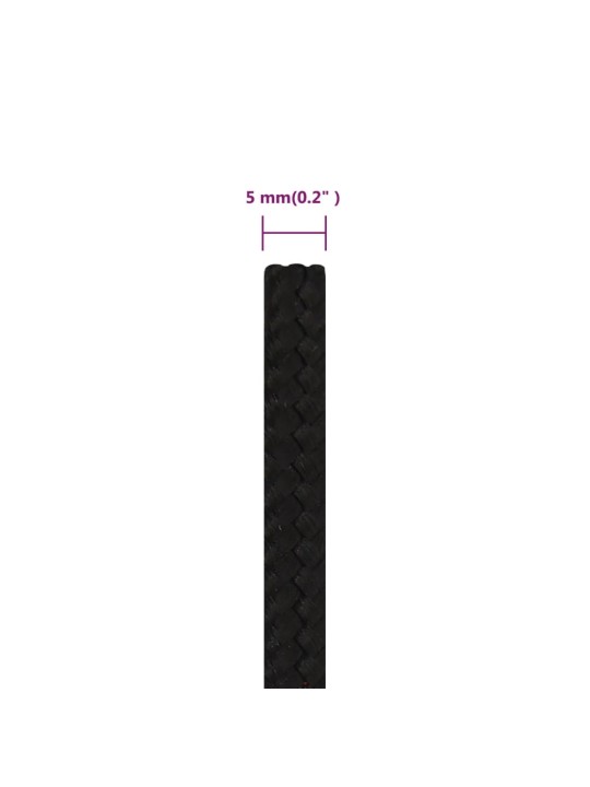 Pracovní lano černé 5 mm 250 m polypropylen