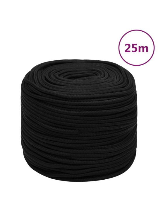 Pracovní lano černé 6 mm 25 m polyester