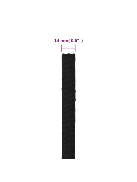 Pracovní lano černé 14 mm 25 m polyester
