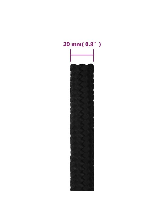 Pracovní lano černé 20 mm 25 m polyester