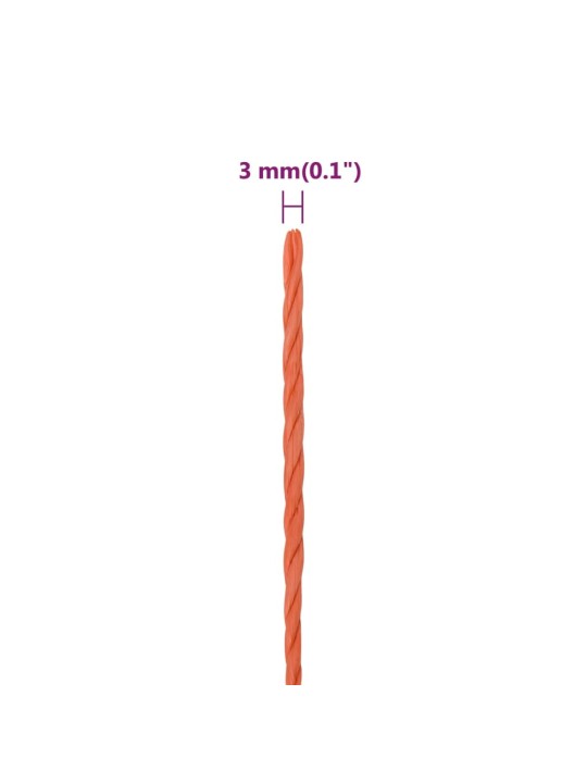 Pracovní lano oranžové 3 mm 25 m polypropylen