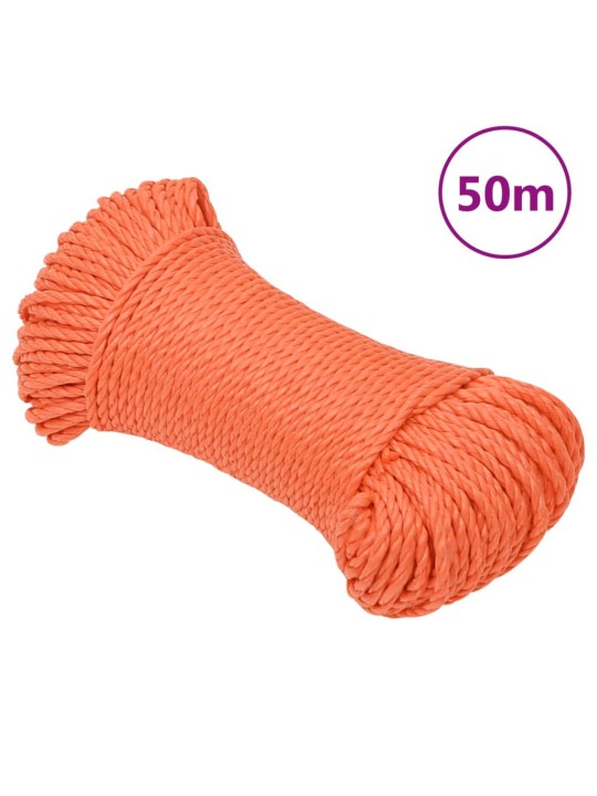 Pracovní lano oranžové 6 mm 50 m polypropylen
