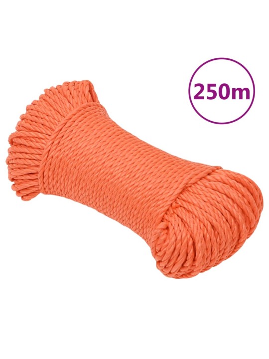 Pracovní lano oranžové 6 mm 250 m polypropylen