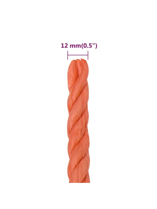 Pracovní lano oranžové 12 mm 25 m polypropylen