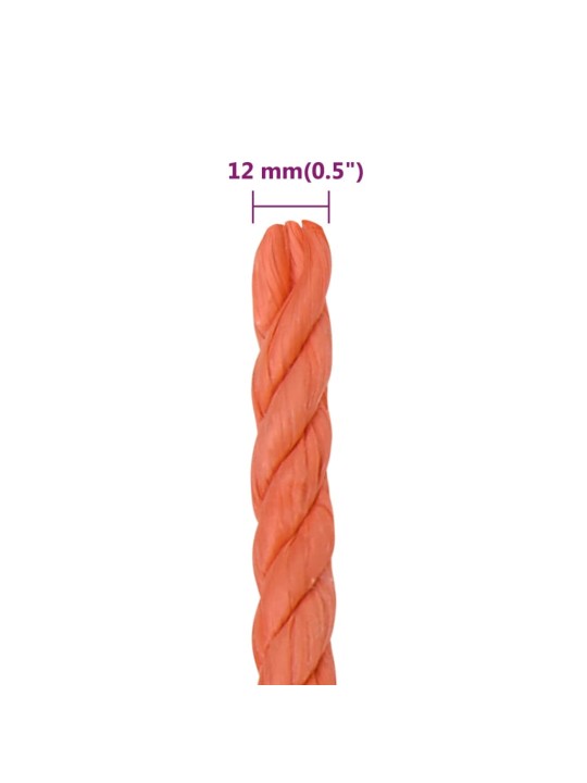 Pracovní lano oranžové 12 mm 50 m polypropylen
