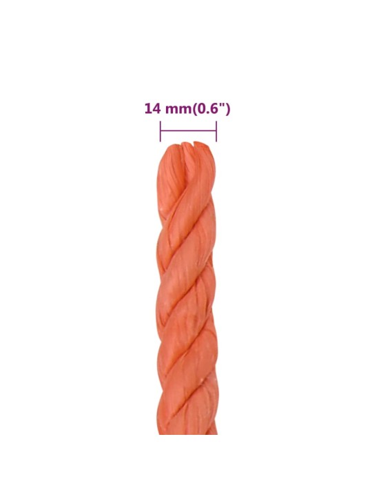 Pracovní lano oranžové 14 mm 25 m polypropylen