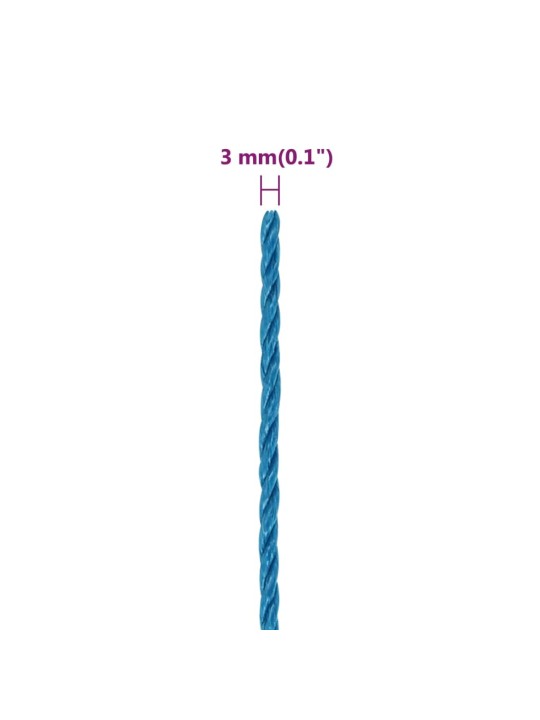 Pracovní lano modré 3 mm 250 m polypropylen